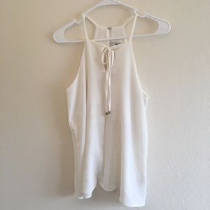 white halter blouse with tie up strings